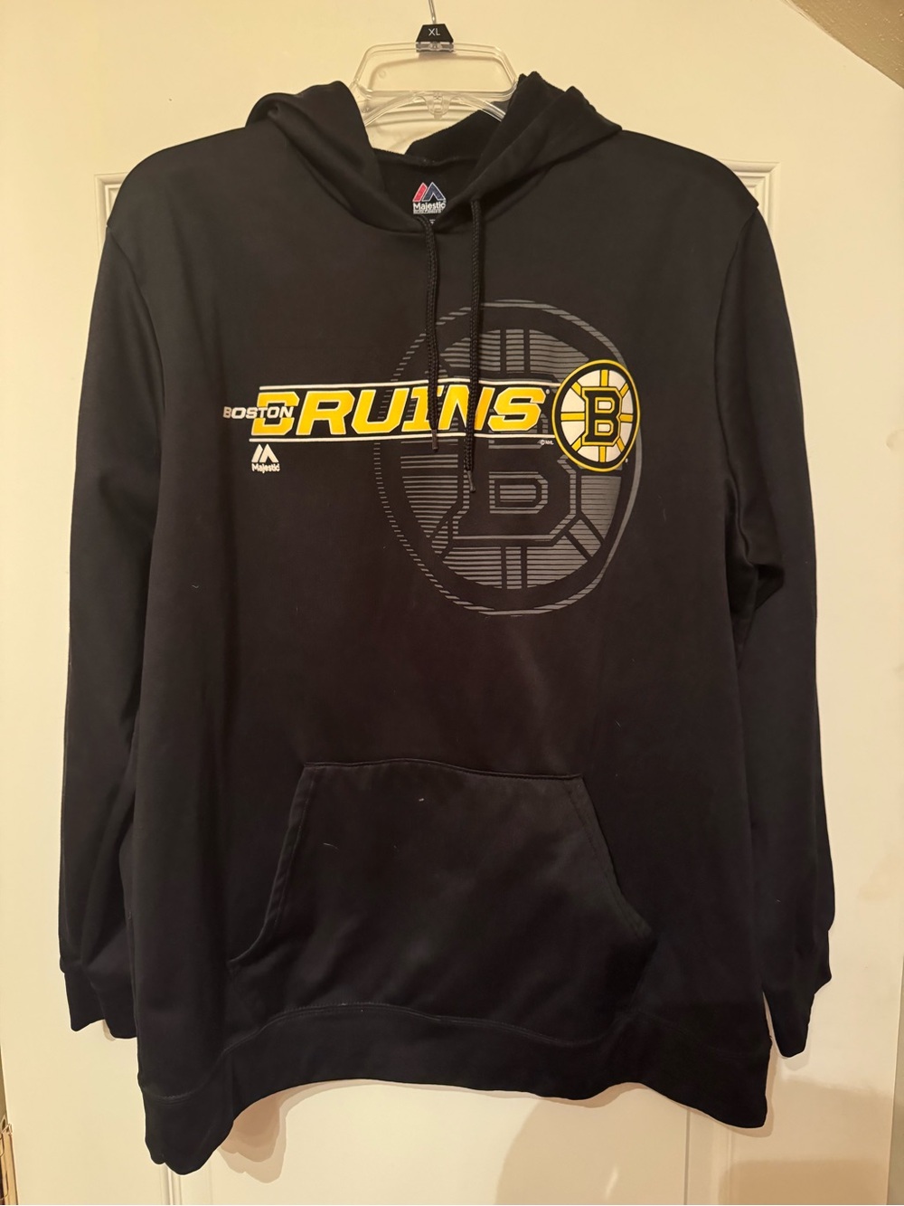 Majestic NHL Boston Bruins Pullover Sweatshirt Hoodie Black Size XL